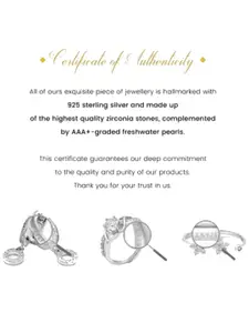 Zarkan 925 Sterling Silver Rhodium-Plated American Diamond Studded Adjustable Finger Ring