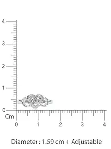 Zarkan 925 Sterling Silver Rhodium-Plated American Diamond Stone Studded Finger Ring