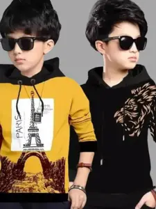 ATLANS Boys Pack Of 2 Printed Hooded Sweatshirt