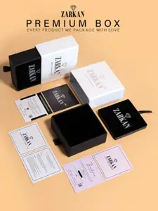 Zarkan 925 Sterling Silver Rhodium-Plated Cubic Zircon Stone Studded Finger Ring