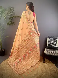 elora Woven Design Silk Blend Banarasi Saree