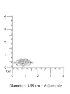 Zarkan 925 Sterling Silver Rhodium-Plated Cubic Zirconia-Studded Finger Ring