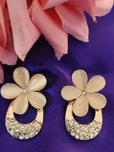 Anouk Gold-Plated Pearls and Stone Studded Floral Shaped Studs