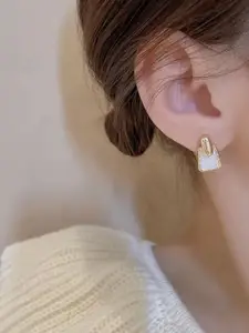 Anouk Gold-Plated Pearls Geometric Shaped Studs