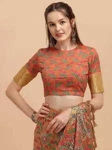 DEVATITHI Women Kalamkari Zari Saree