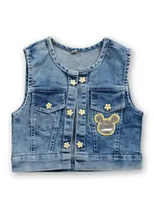 Babys Day Girls Striped Short Sleeves Top With Shorts & Waistcoat