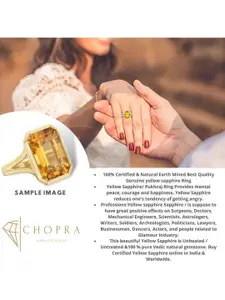 GenZcomplex Unisex Gold-Plated Sapphire Stone Studded Finger Ring