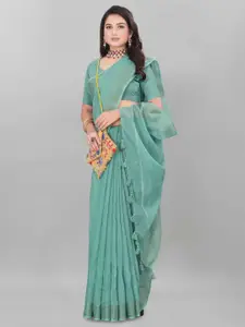 DEVATITHI Striped Feezy Linen Saree