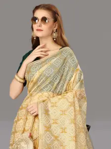 DEVATITHI Bandhani  Foil Printed With Gotta Patti Organza Saree