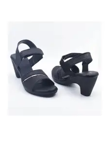 IndiForce Women Black Block Heels