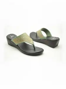 IndiForce Women Green Wedge Heels