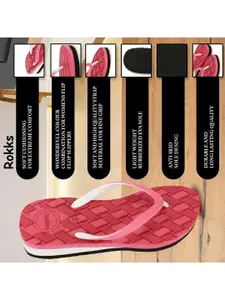 ROKKS Women Rubber Flip Flops