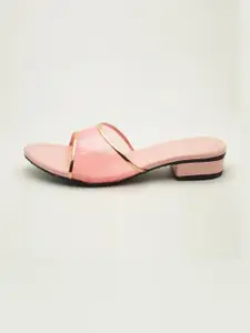 IndiForce Open Toe Leather Block Heels