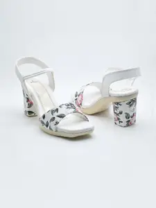 IndiForce Women Printed Leather Party Block Peep Toes