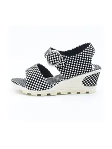 IndiForce Printed Leather Wedge Heels