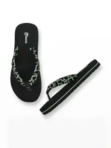 ROKKS Women Printed Rubber Slip-On Flip Flops