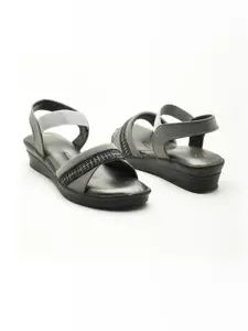 IndiForce Leather Round Toe Wedge Heels