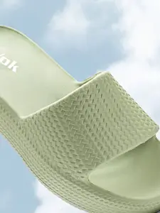 VOKLINE Women Self Design Slip-On Flip Flops