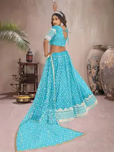 F Plus Fashion Blue Net Lehenga Choli