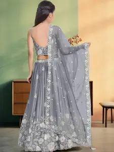 F Plus Fashion Grey Net Lehenga Choli