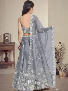 F Plus Fashion Orange Net Lehenga Choli