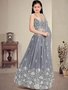 F Plus Fashion Orange Net Lehenga Choli