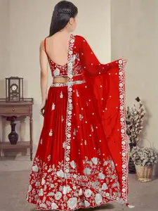 F Plus Fashion Orange Net Lehenga Choli