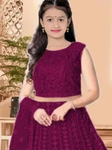 F Plus Fashion Maroon Net Lehenga Choli