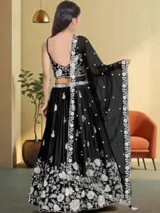 F Plus Fashion Black Net Lehenga Choli