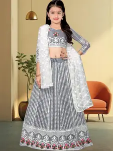 F Plus Fashion Silver Net Lehenga Choli