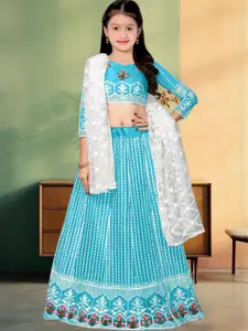 F Plus Fashion Blue Net Lehenga Choli
