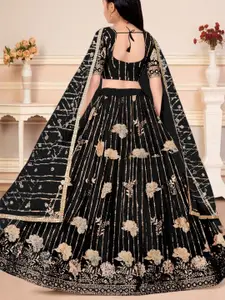 F Plus Fashion Black Net Lehenga Choli