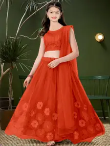 F Plus Fashion Orange Net Lehenga Choli