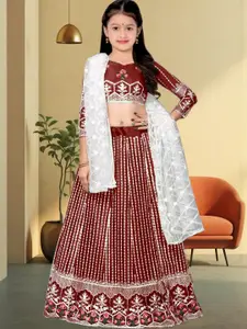 F Plus Fashion Maroon Net Lehenga Choli