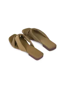 Shoestail Women Open Toe Flats