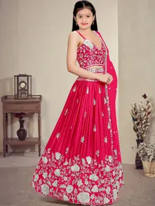 F Plus Fashion Orange Net Lehenga Choli