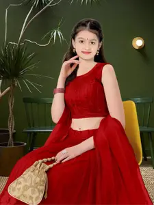 F Plus Fashion Red Net Lehenga Choli