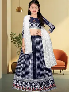 F Plus Fashion Blue Net Lehenga Choli