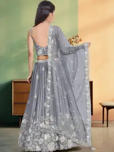 F Plus Fashion Grey Net Lehenga Choli