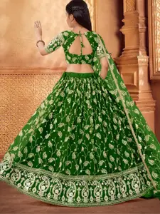 F Plus Fashion Green Net Lehenga Choli