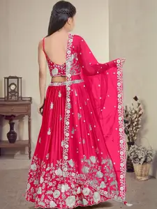 F Plus Fashion Orange Net Lehenga Choli