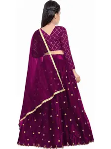 F Plus Fashion Purple Net Lehenga Choli