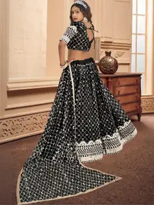 F Plus Fashion Black Net Lehenga Choli
