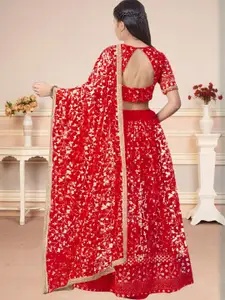 F Plus Fashion Purple Net Lehenga Choli