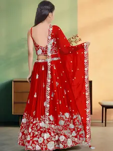 F Plus Fashion Red Net Lehenga Choli