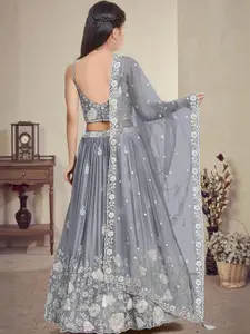 F Plus Fashion Orange Net Lehenga Choli