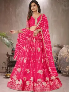 F Plus Fashion Pink Net Lehenga Choli
