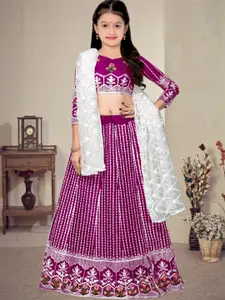 F Plus Fashion Purple Net Lehenga Choli