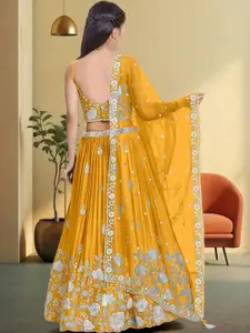 F Plus Fashion Black Net Lehenga Choli