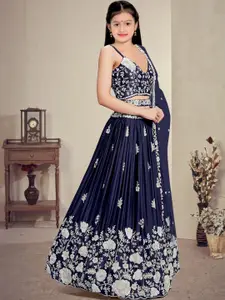 F Plus Fashion Blue Net Lehenga Choli